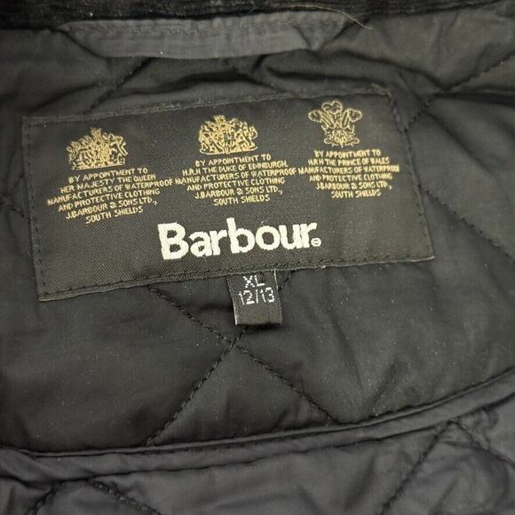 Barbour Jacket XL Black Quilted Barn Coat Equestrian Country Chore Children's - Picture 3 of 9